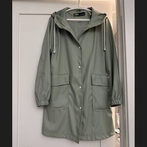 Zara Rain coat jacket - Size M -  light mint